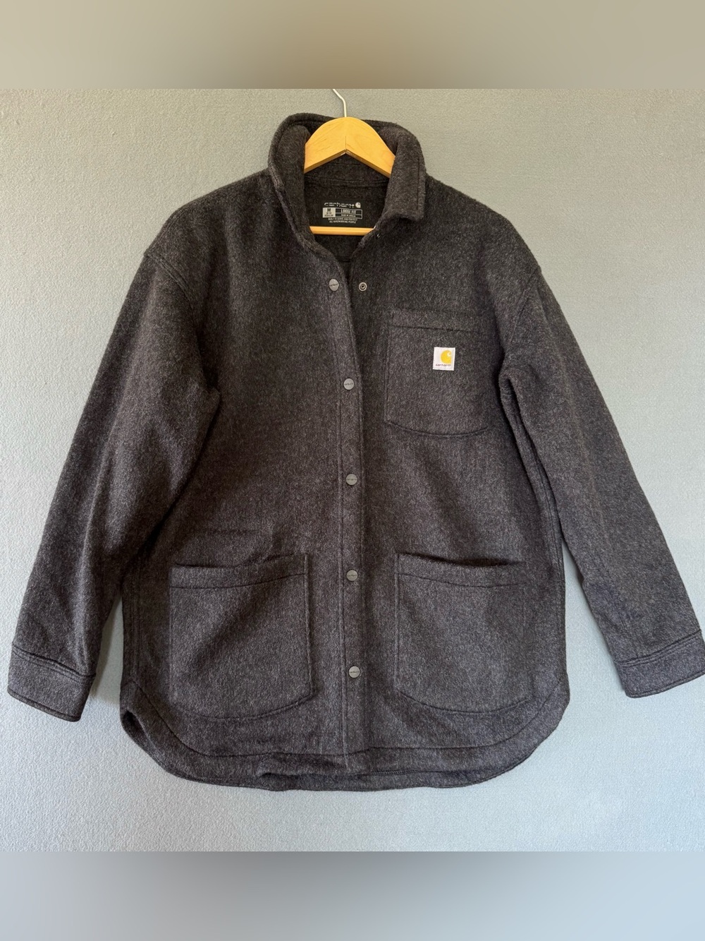 Carhartt Women’s Loose Fit Fleece Shirt Jac Mink Heather Medium NWOT